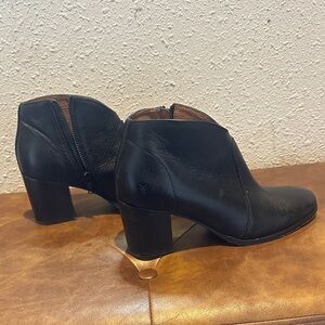 Frye Black Leather Ankle Booties